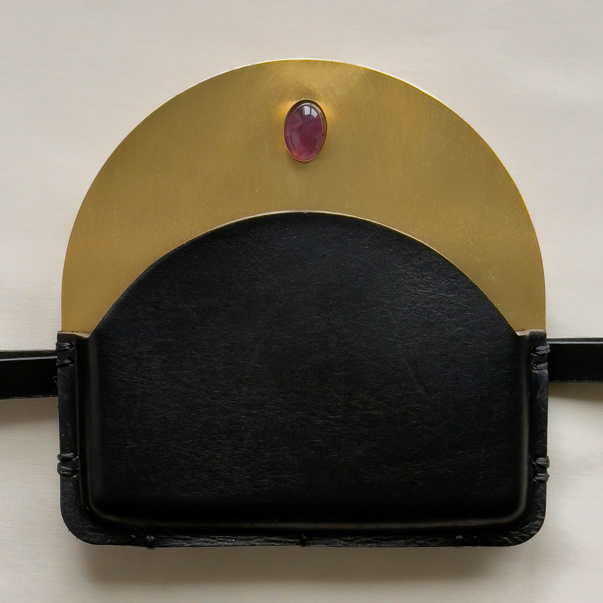 Brass Pouch with Amethyst Stone