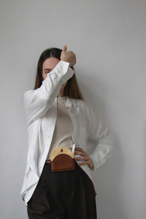 Brass Pouch with Carnelian Stone