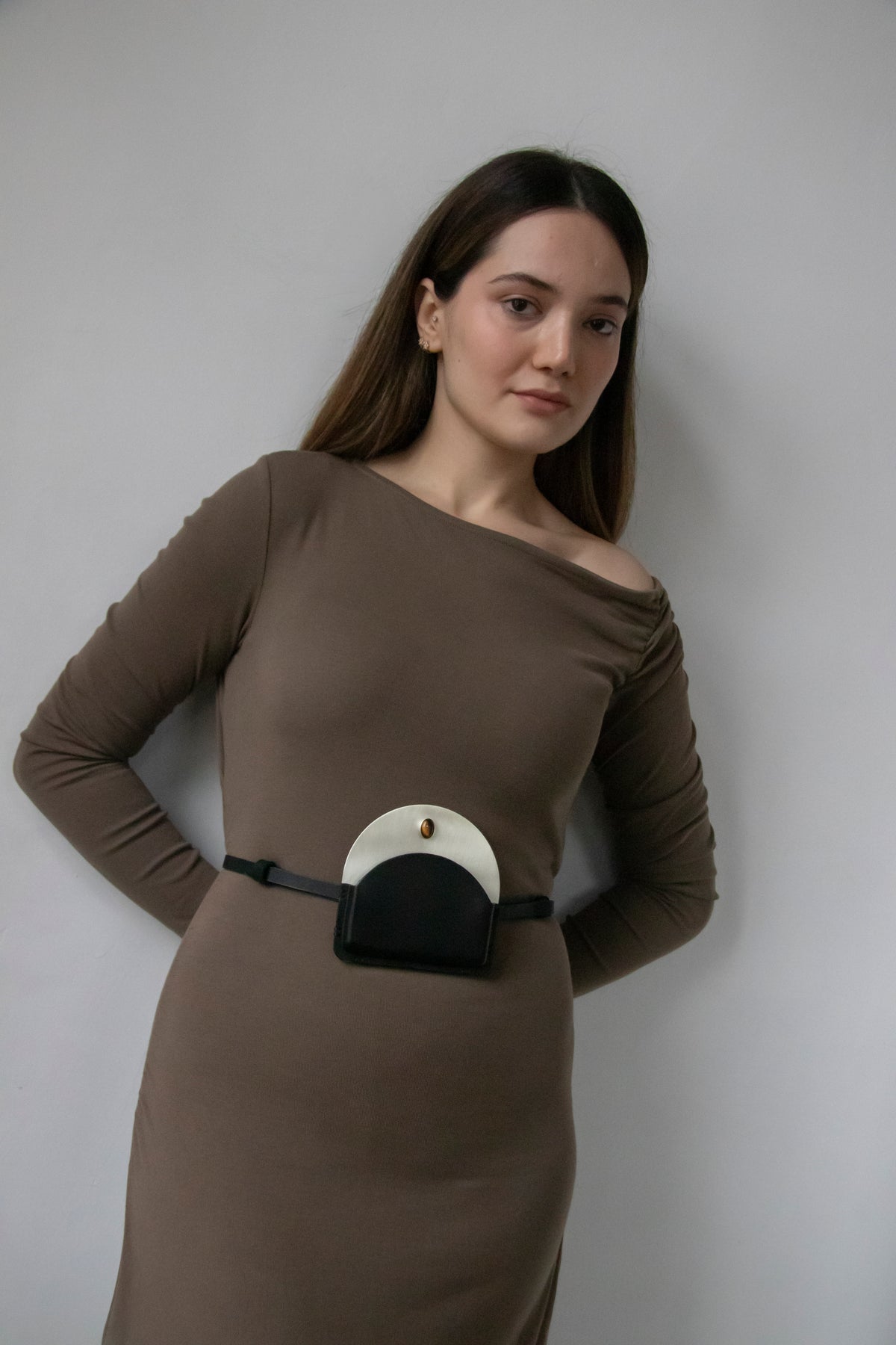 Silver-Plated Brass Pouch with Tiger's Eye Stone