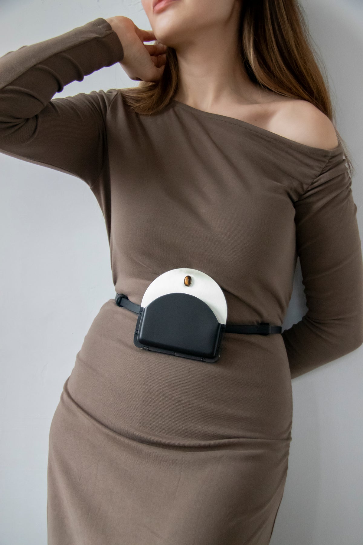 Silver-Plated Brass Pouch with Tiger's Eye Stone